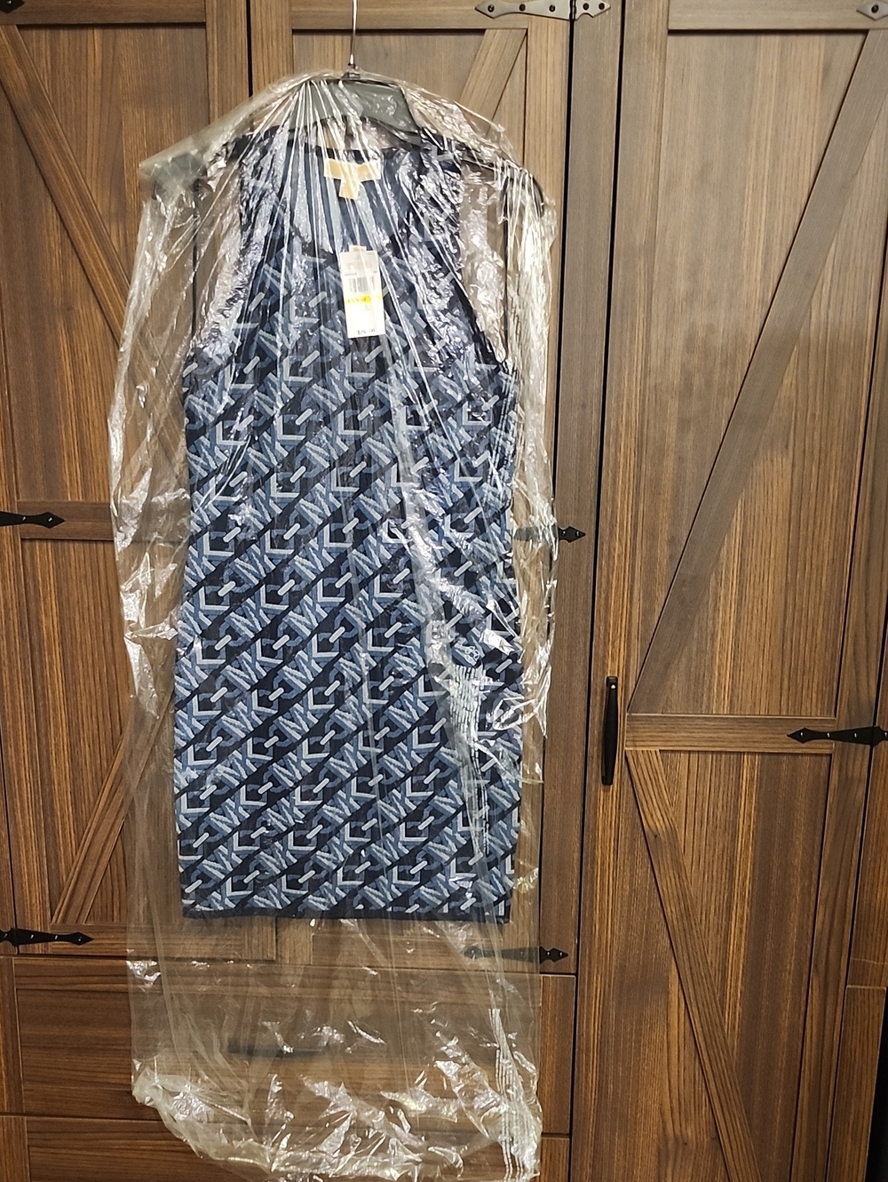 Michael Kors Blue Patterned Pencil Skirt